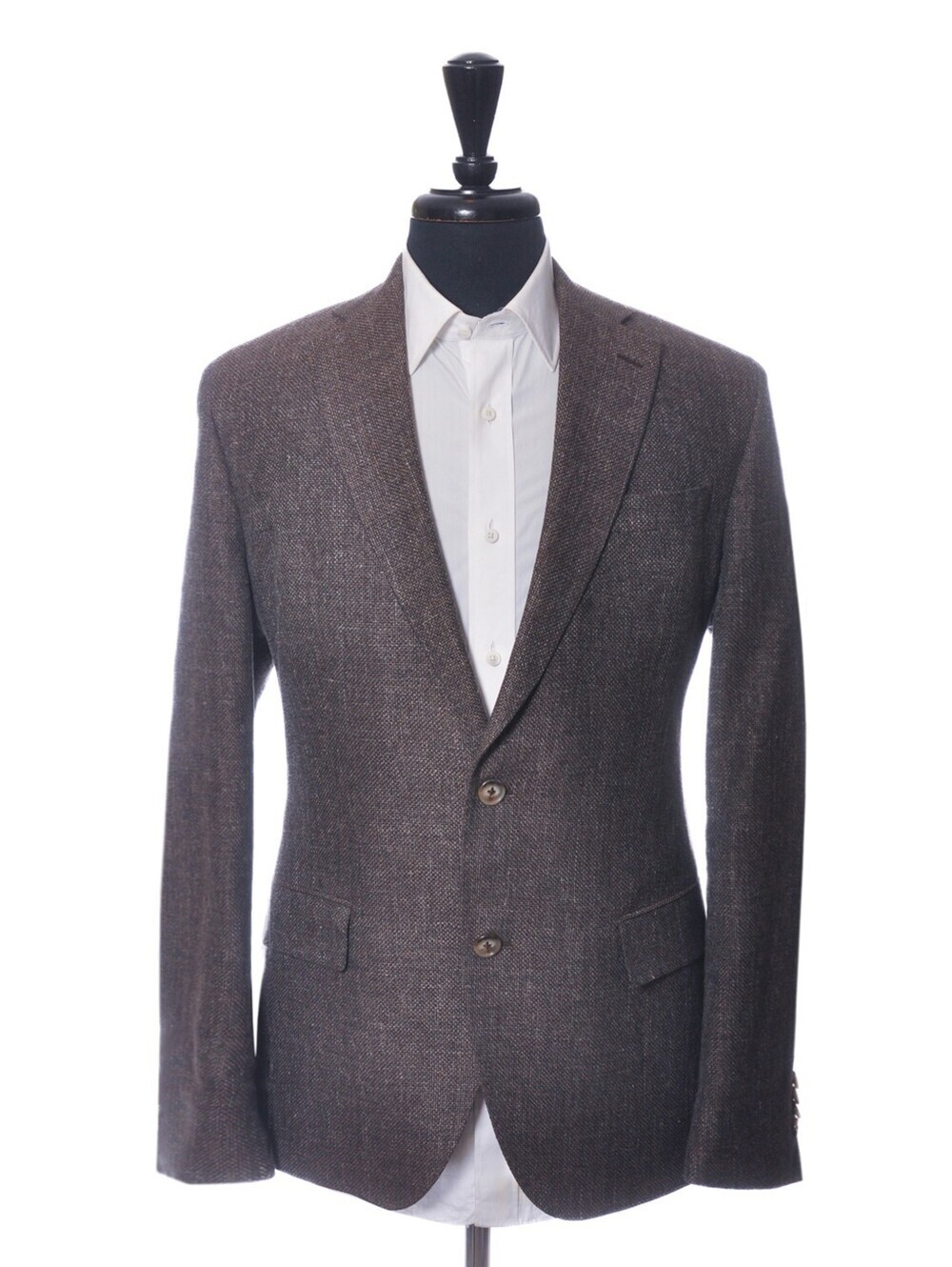 Sand Copenhagen Dark Brown Linen Blend Hopsack Blazer 44R 37756